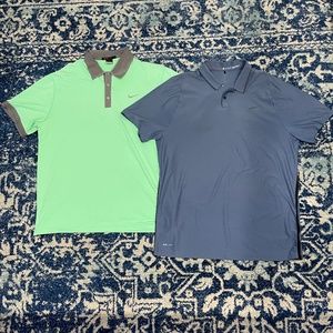 Two XL Nike Tiger Woods Collection Dri-Fit Polo Shirts
